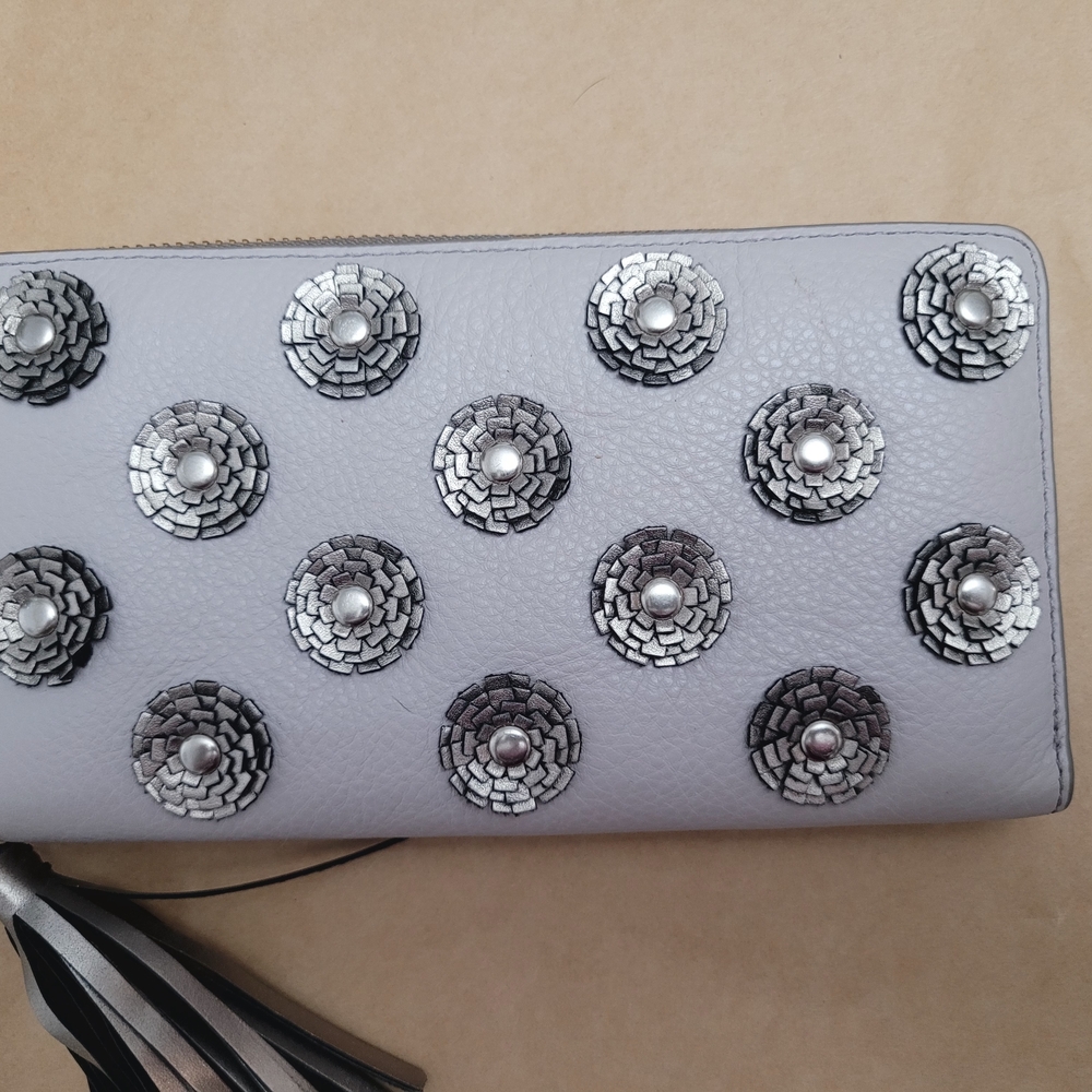 Fossil Gray Wallet with Silver Embellishments and Tassel - Picture 2 of 11